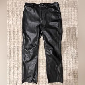 Zara Black Faux Leather Pants - 6